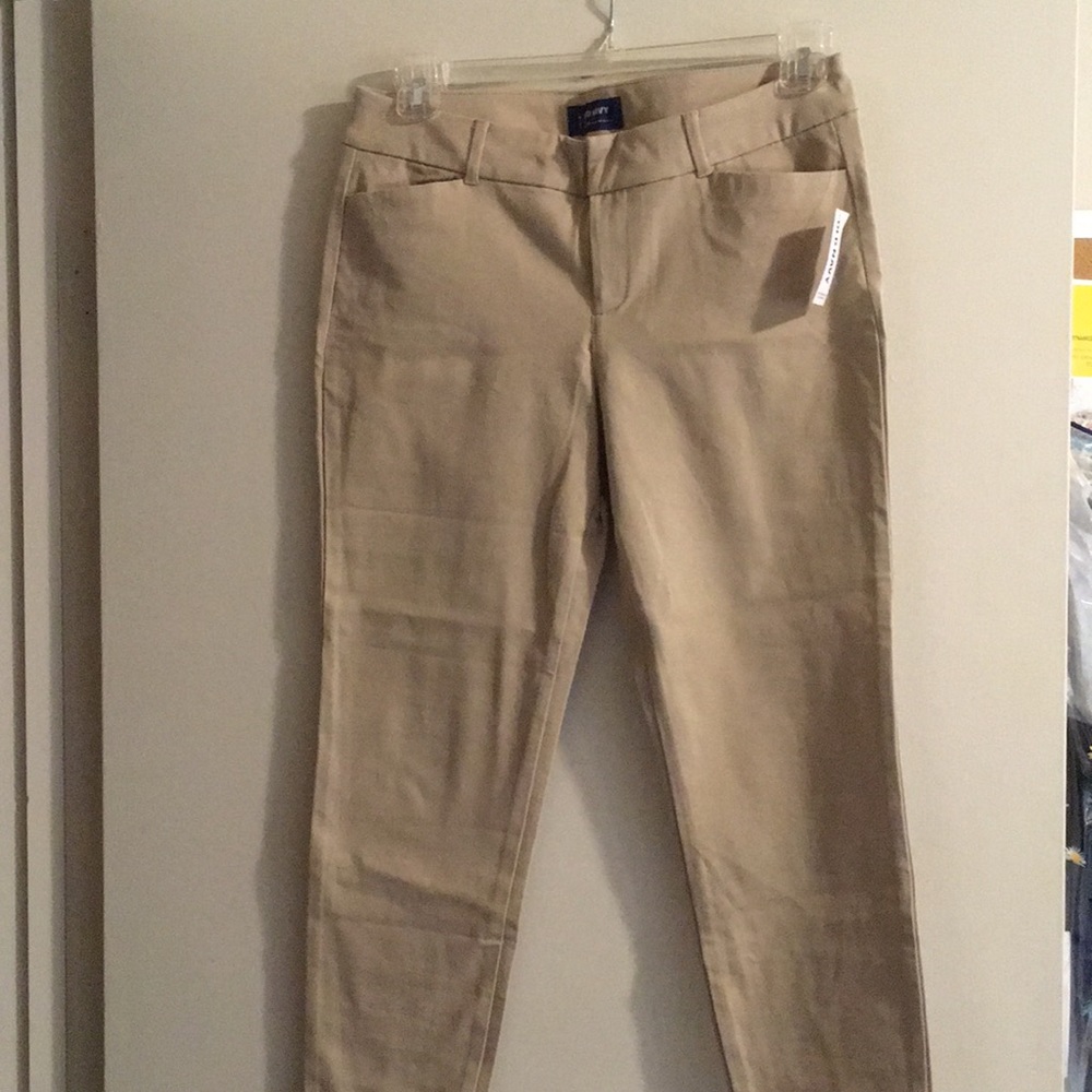 Khaki Pixie Cut Ankle Pants